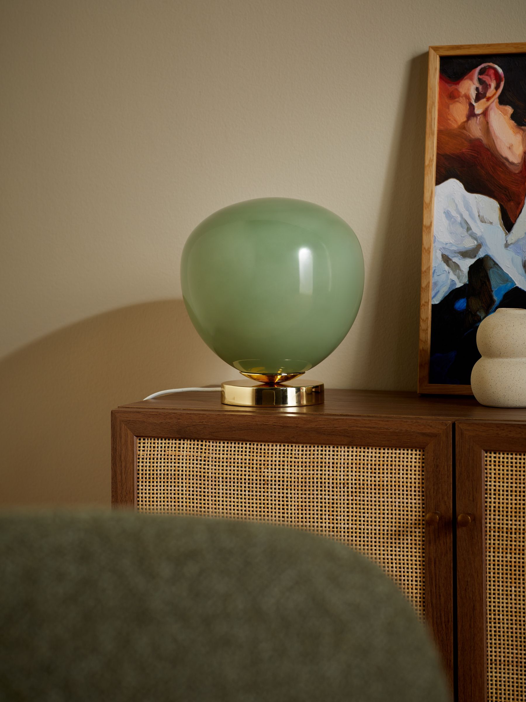 Adrianne Table Lamp in Teal Blue
