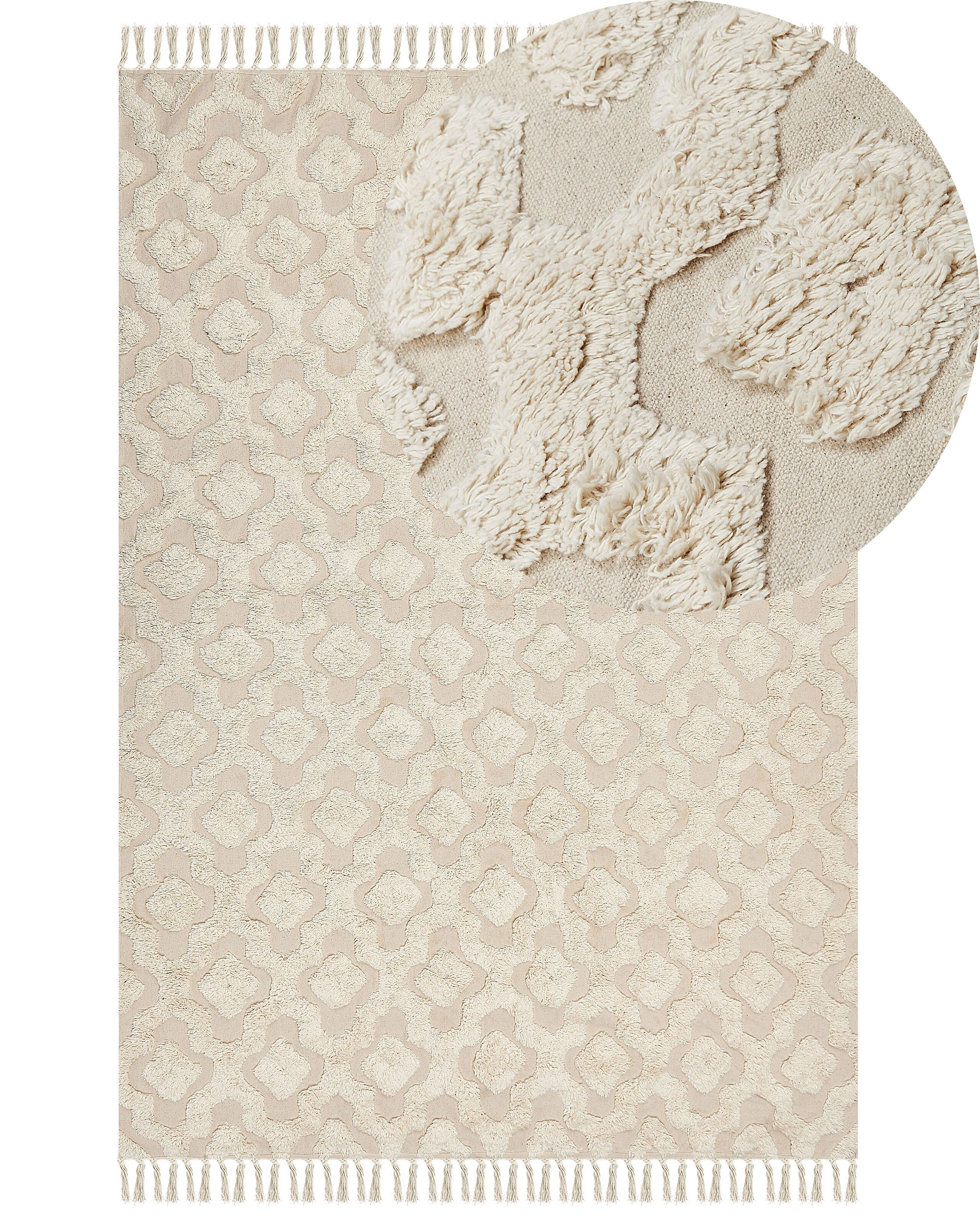 Dywan bawełniany minimalistyczny 160x230 cm beżowy