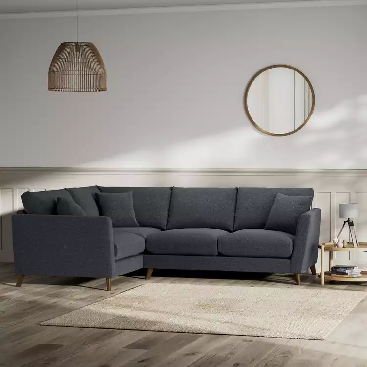 Habitat Lomond Left Hand Corner Sofa - Charcoal - Dark Leg