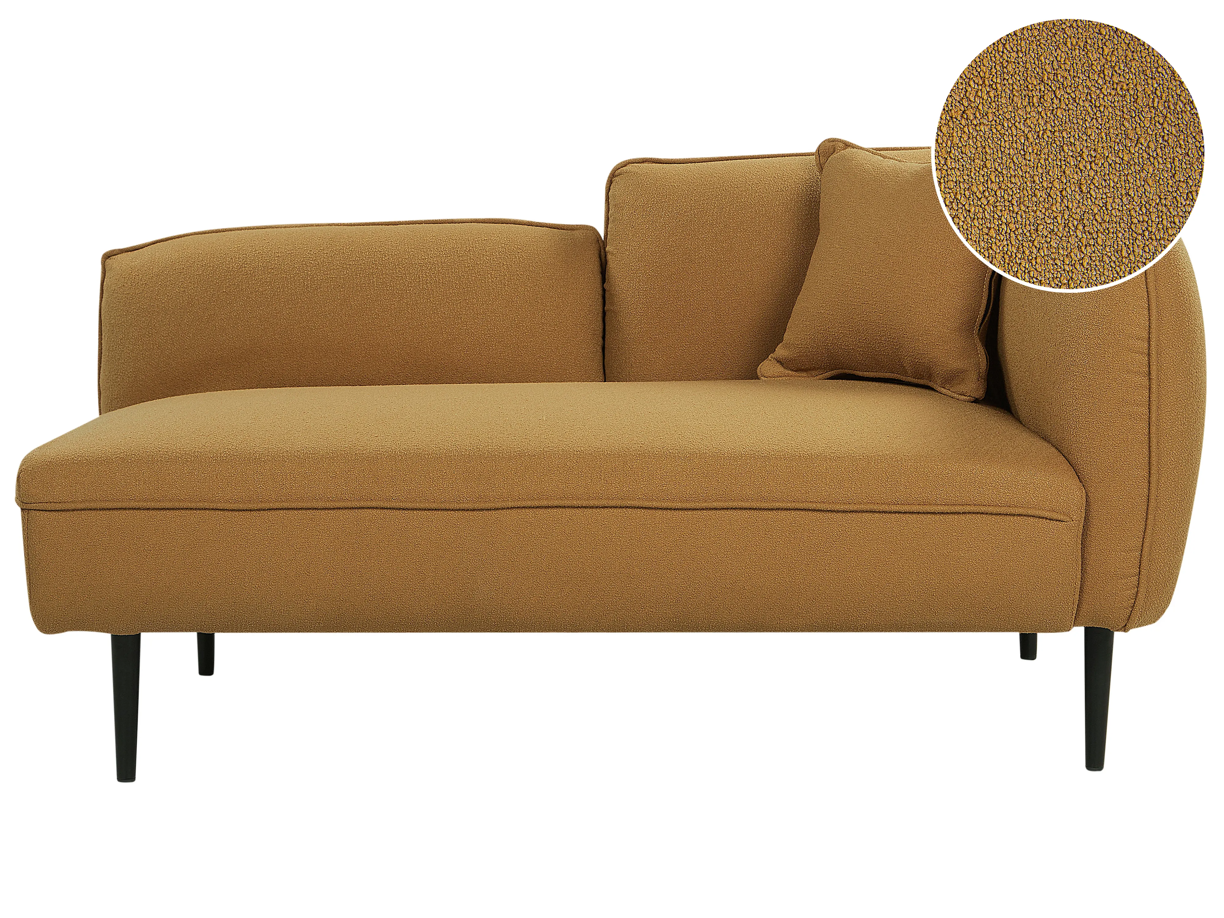 Left-Hand Chaise Longue CHEVANNES Boucle Mustard