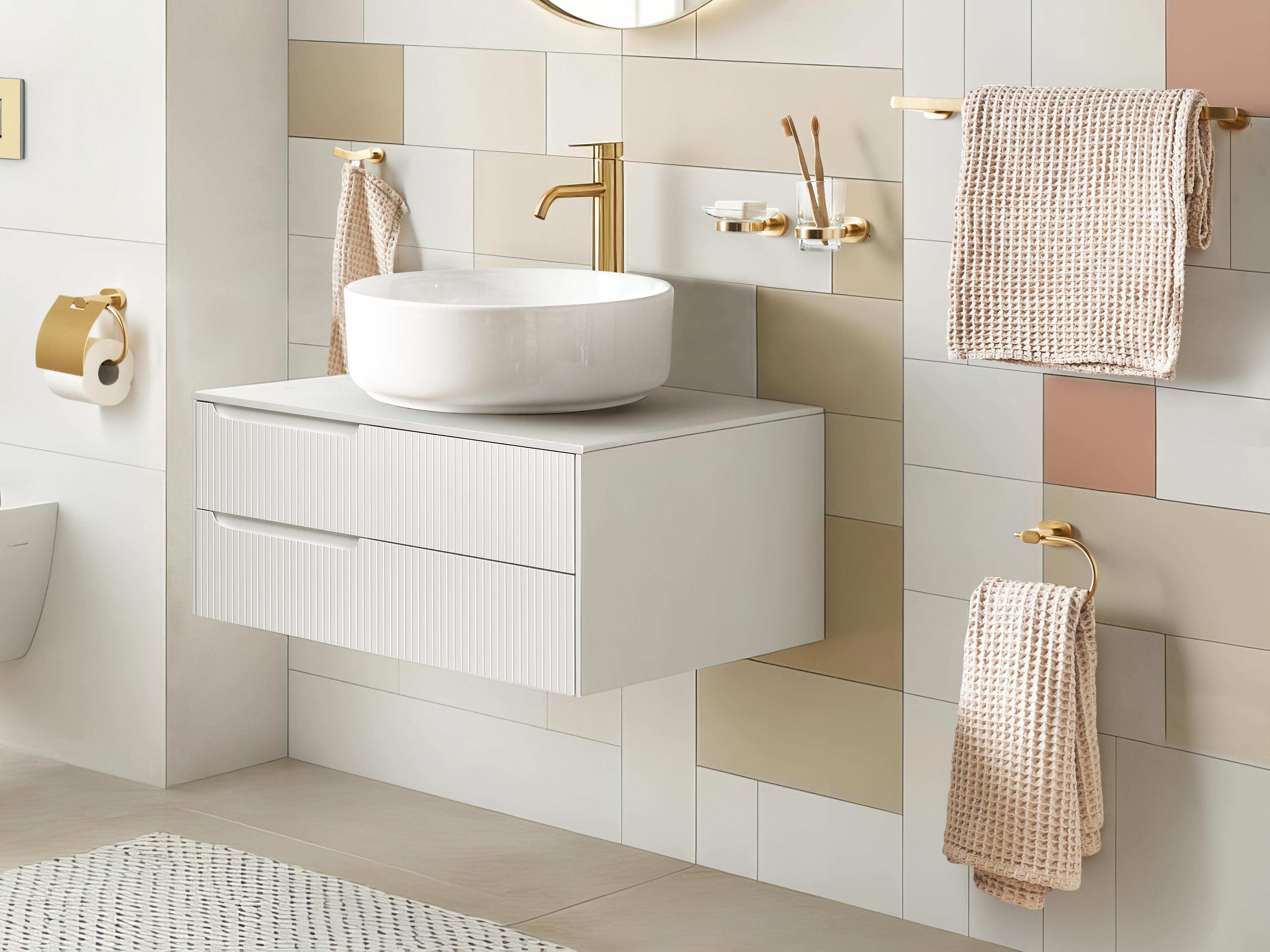 6-Piece Bathroom Hardware Set TOCOPILLA with Towel Bars and Hooks Gold