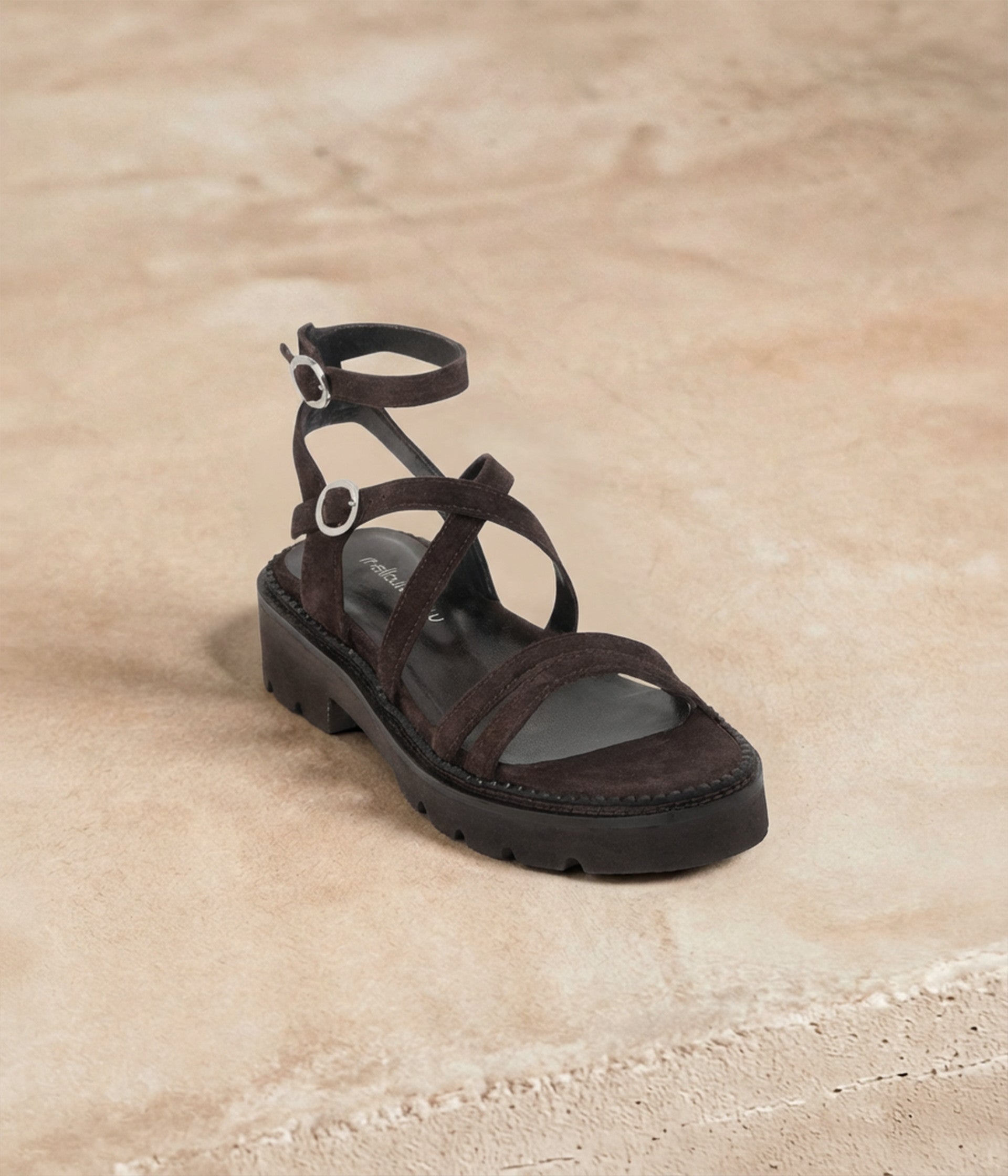 Sandales velours chocolat Inès