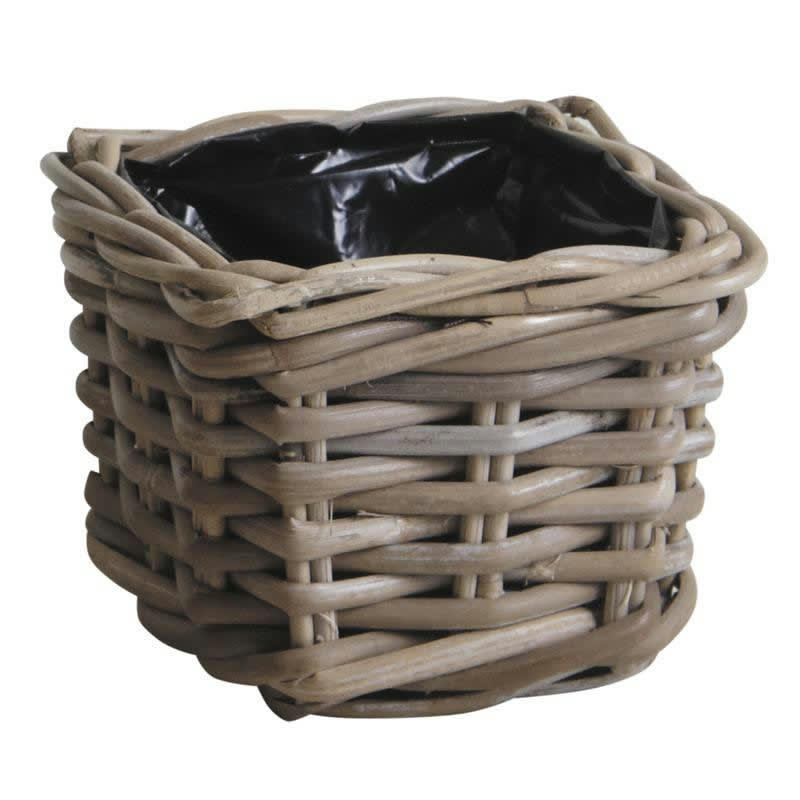 - Pot carré en poelet gris 15 x 15 cm