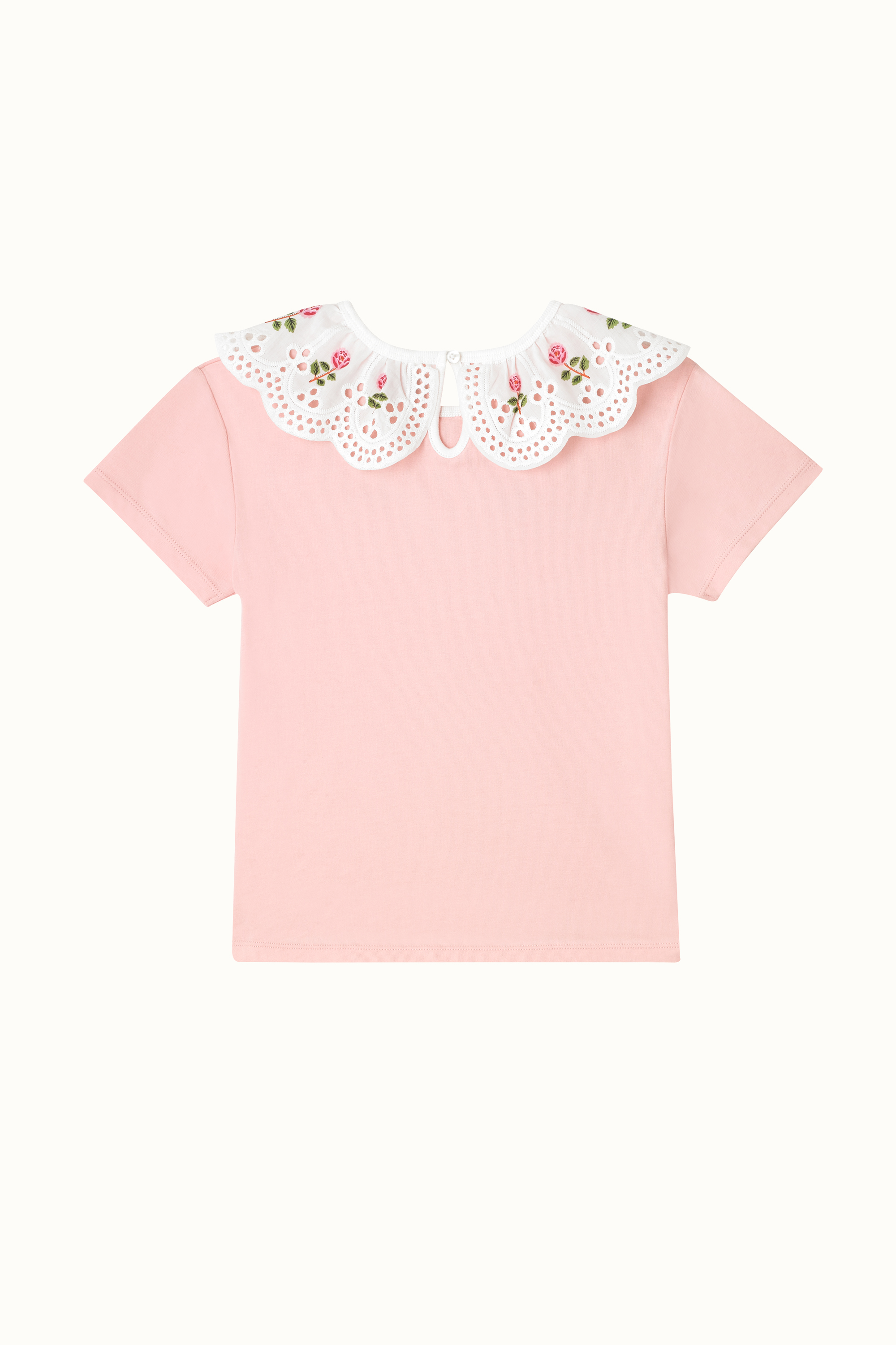 Rose Collar Short Sleeve Frill Collar T-Shirt (1-10 Years)