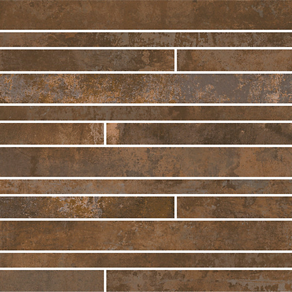 Mosaïque murale en grès cérame émaillé effet béton cuivre mat L.60 x l.30 cm x ép.8 mm, Malt