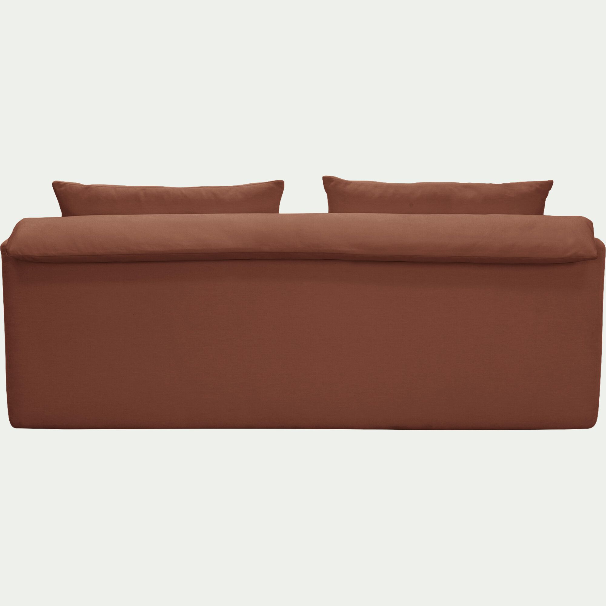 BACO - Canapé 3 places convertible en tissu wind - brun rustrel