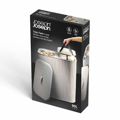 Joseph Joseph Tota Twin Luxe 90L Laundry Separation Basket Ecru