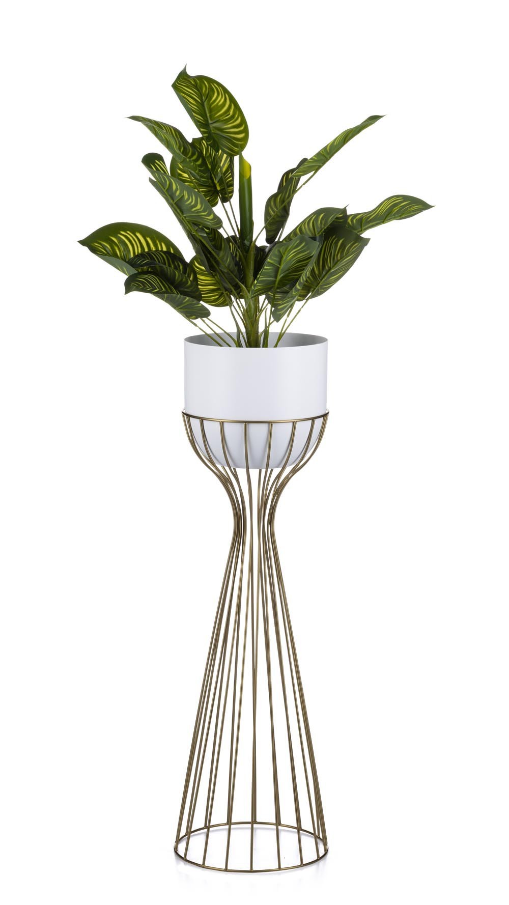 Kwietnik nowoczesny 68 cm złoto biały GLAM