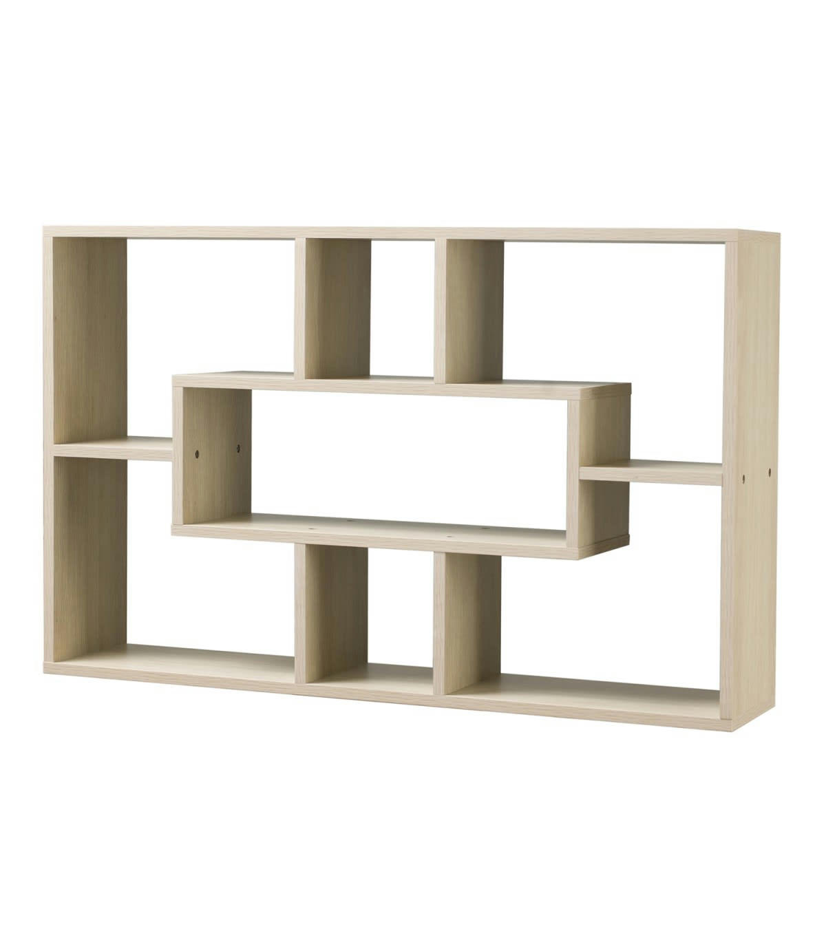 - Étagère Murale Rectangulaire 7 Niches décor Bois - L76 x H48cm