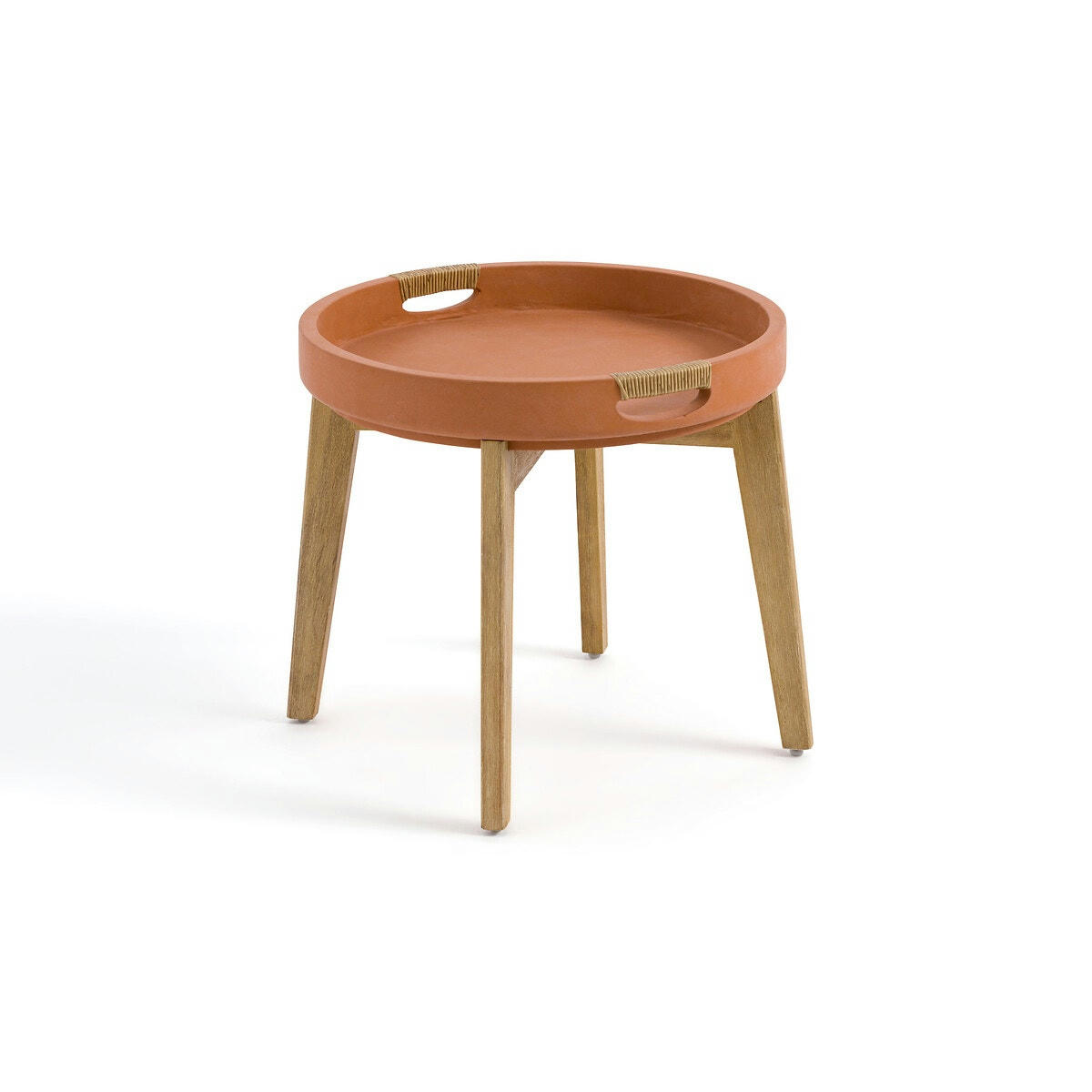 Table basse en ciment et acacia, Tecora