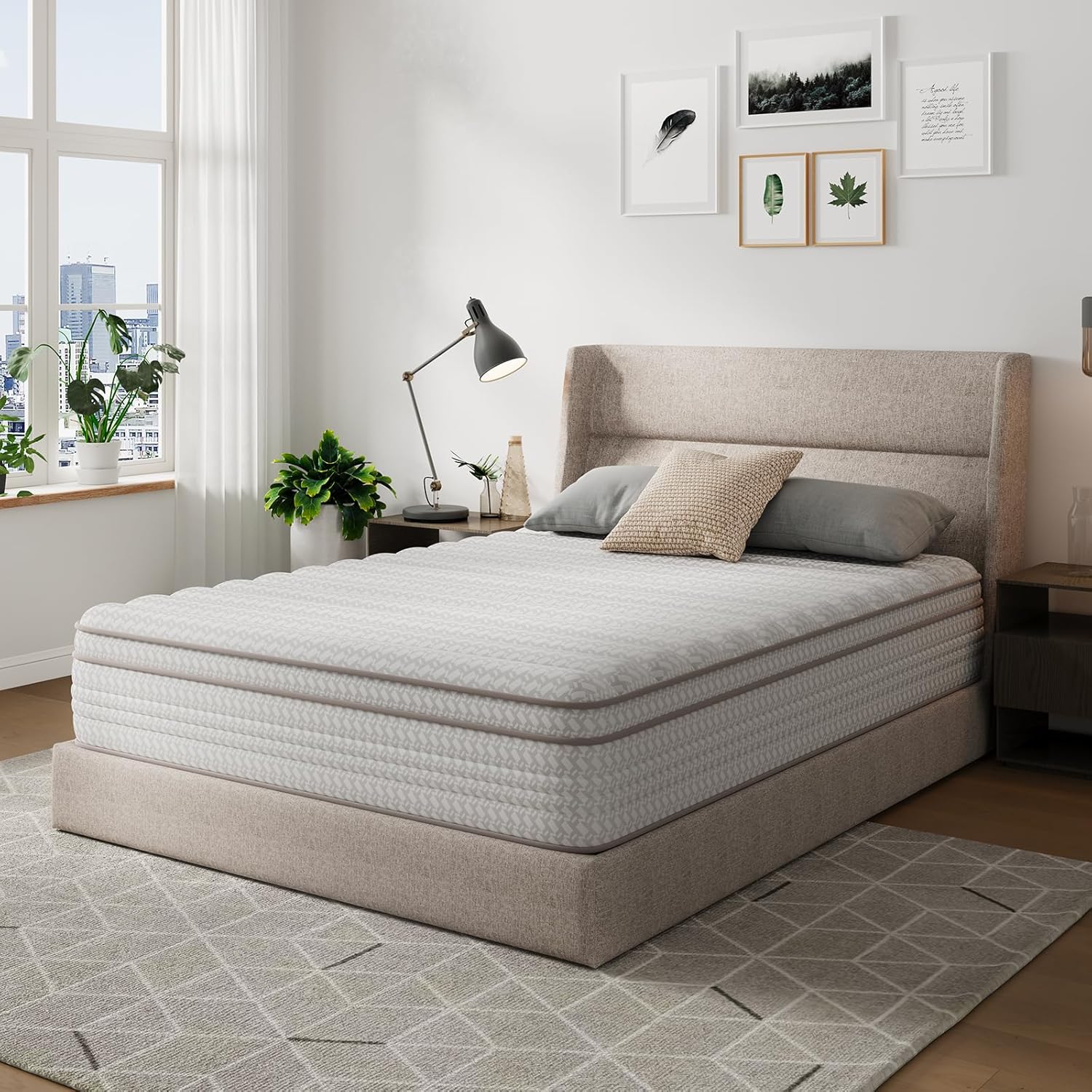 Novilla King Size Mattress, 12 Inch King Mattresses in a Box with Smarts™ Pocket Coil for Pressure Relief, Medium Plush Foam and Spring Hybrid Colchones with CertiPUR-US Certified