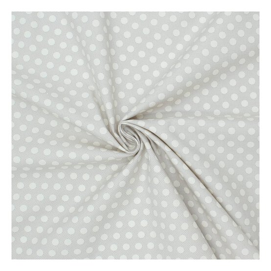 Light Grey Medium Dot Cotton Fabric?by the Metre
