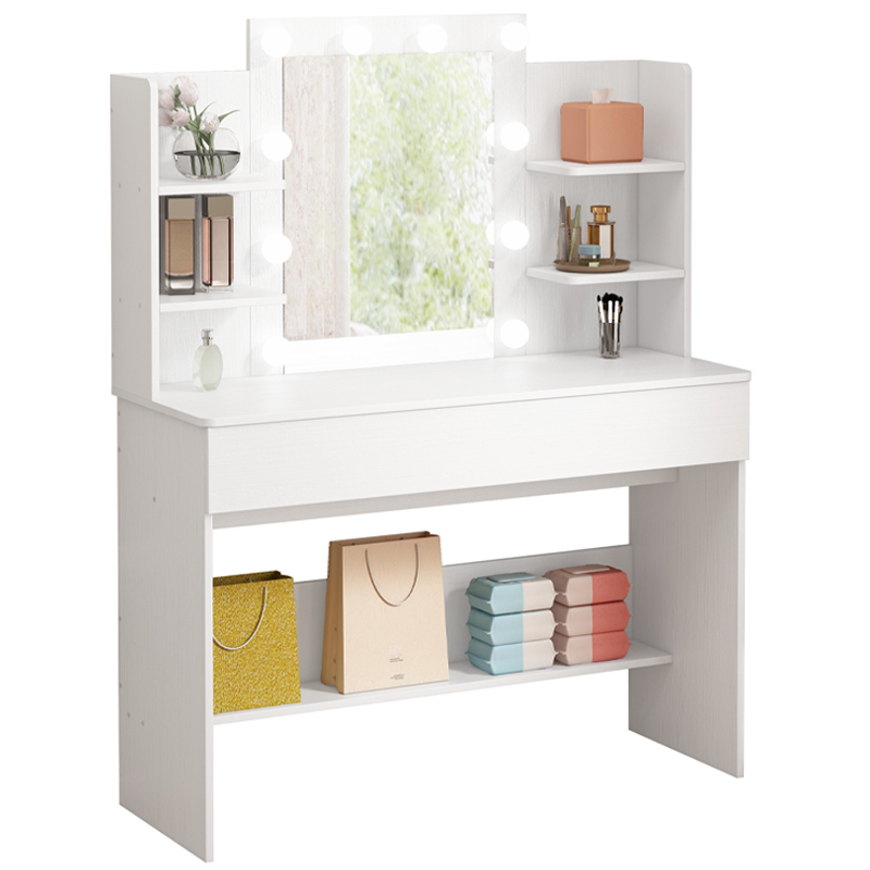 Toaletka kosmetyczna makijażu wizażu z lustrem led nowoczesna loft 110 cm