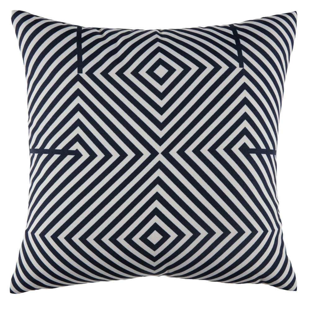 PRETORIA - Coussin motifs graphiques imprimés noirs et beiges 45x45