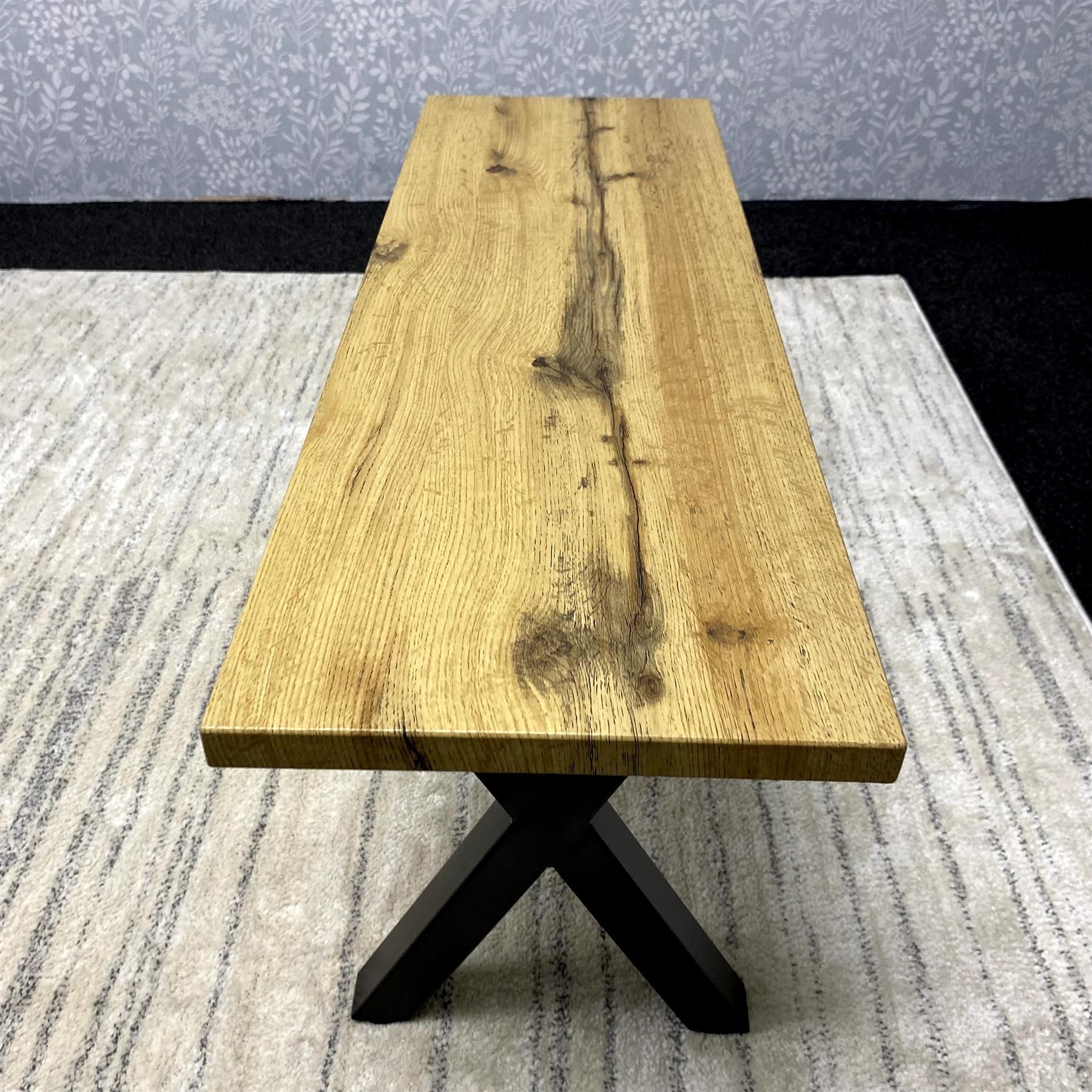 KOSY KOALA Wooden Bench With Metal Legs for Dining, Work, or Study