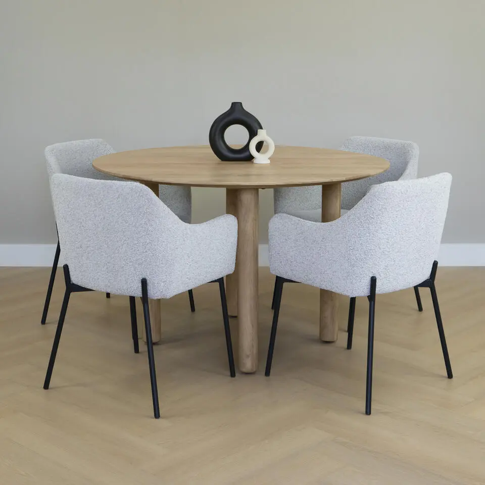 Lewis & Loft Eettafel Lian - Rond ?120 - Mangohout - Naturel