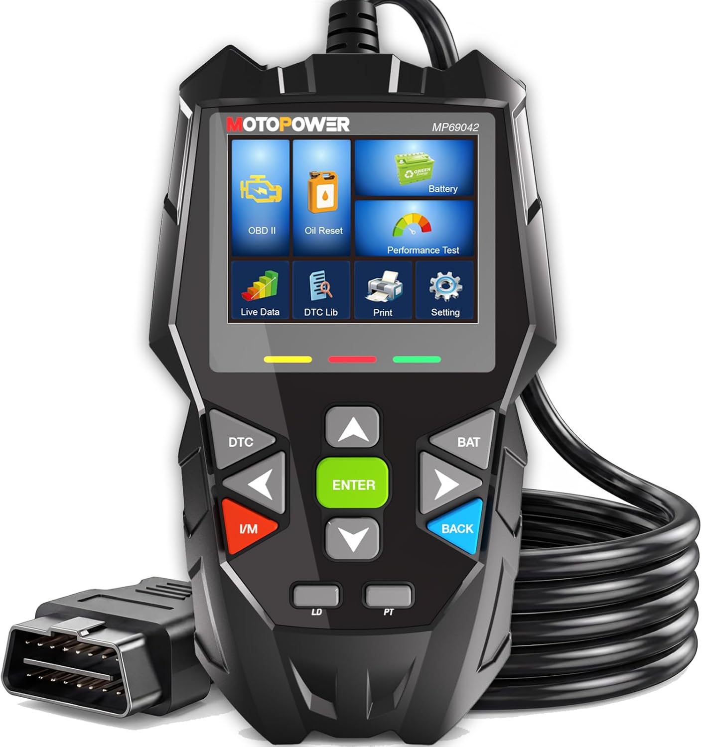 MOTOPOWER 4 in 1 Code Reader Car Diagnostic Scan Tool Oil Maintenance Reset, Battery Test, Performance Test with Lifetime Update