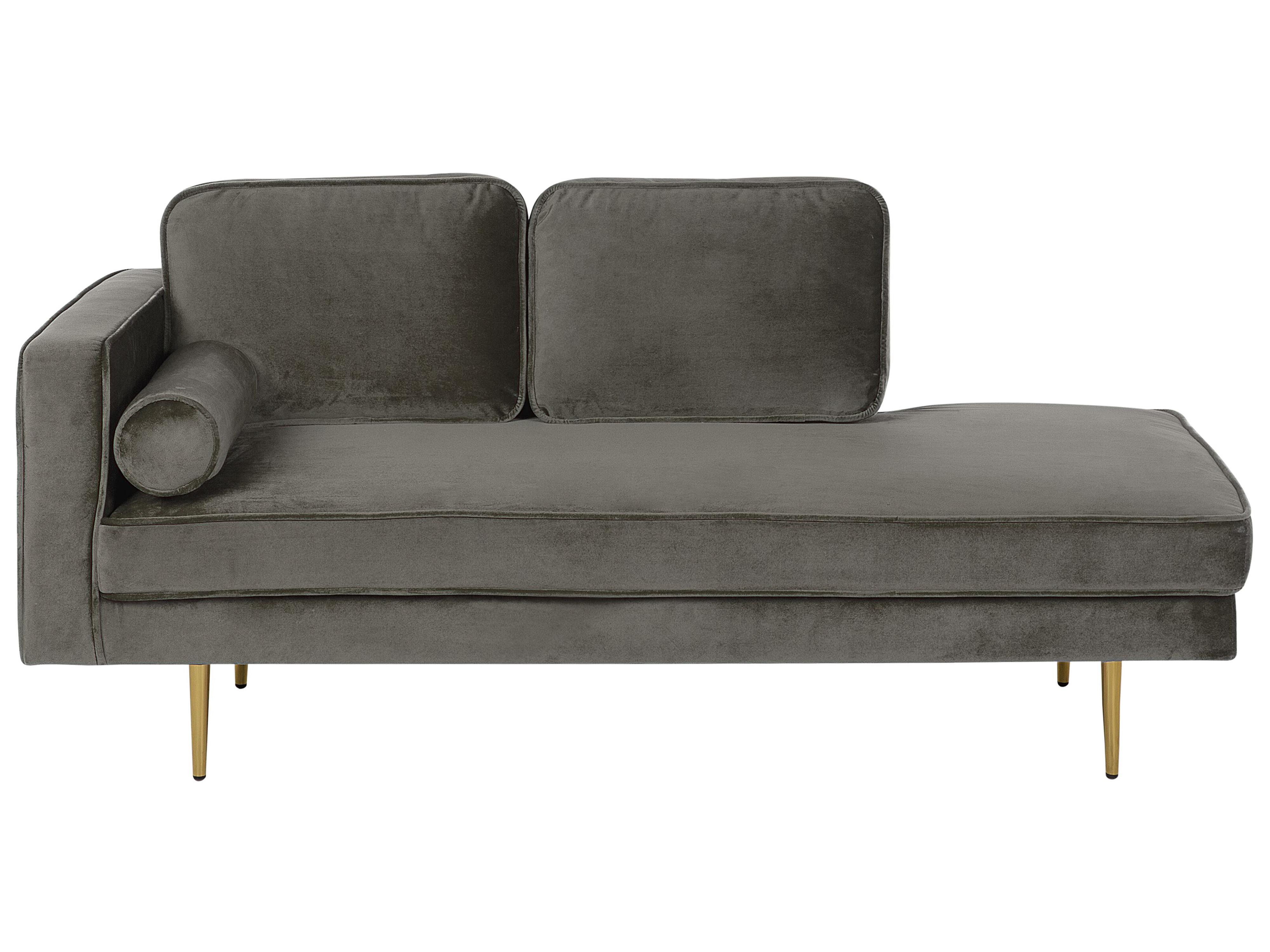 Left-Hand Chaise Longue MIRAMAS Velvet Taupe