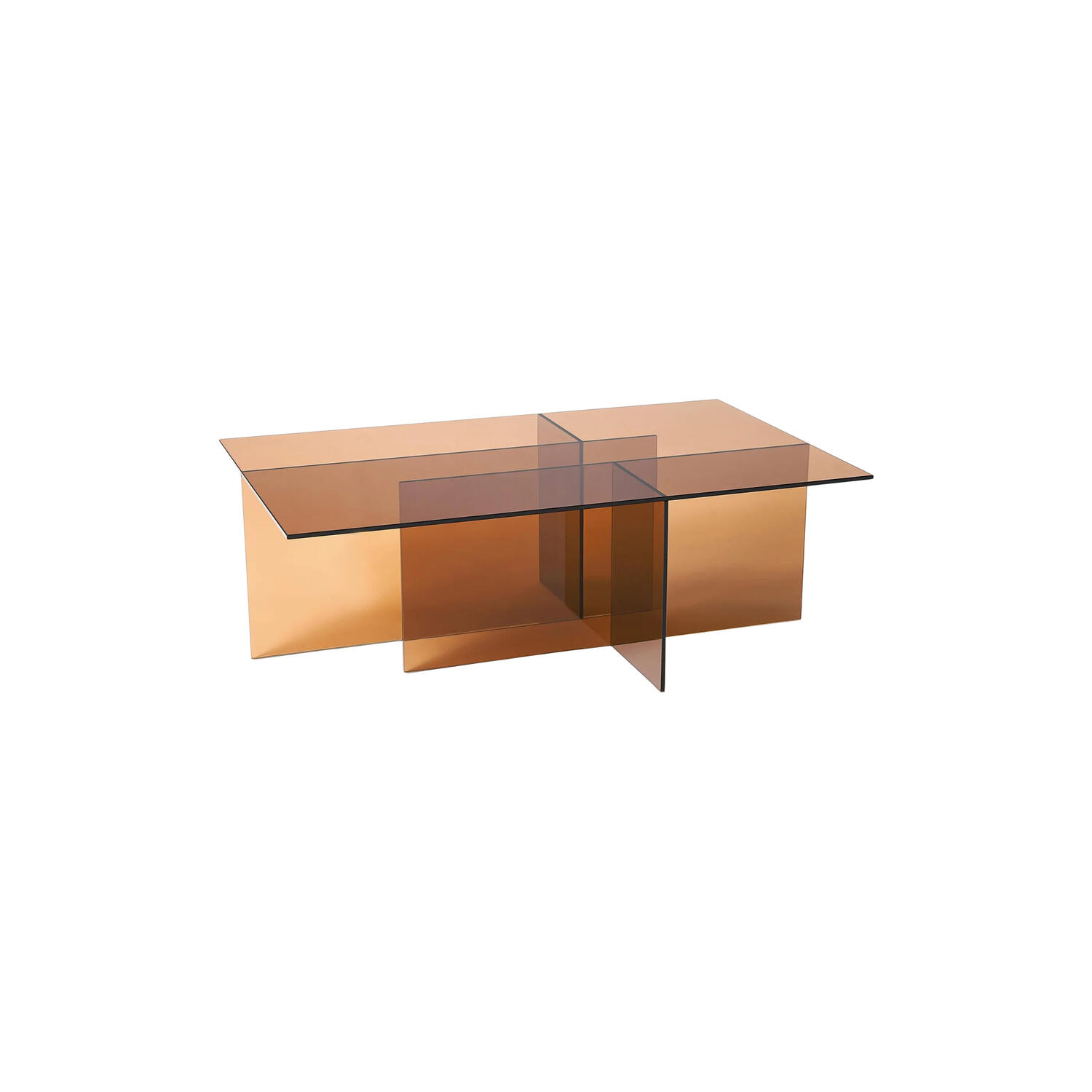 Anouk Glass Coffee Table, brown transparent