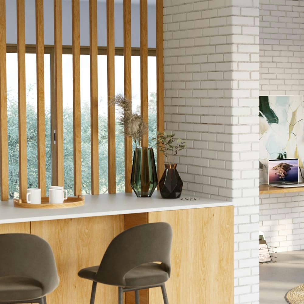 PÉNÉLOPE - Chaise de bar mi-hauteur en velours vert 65 cm (lot de 2)