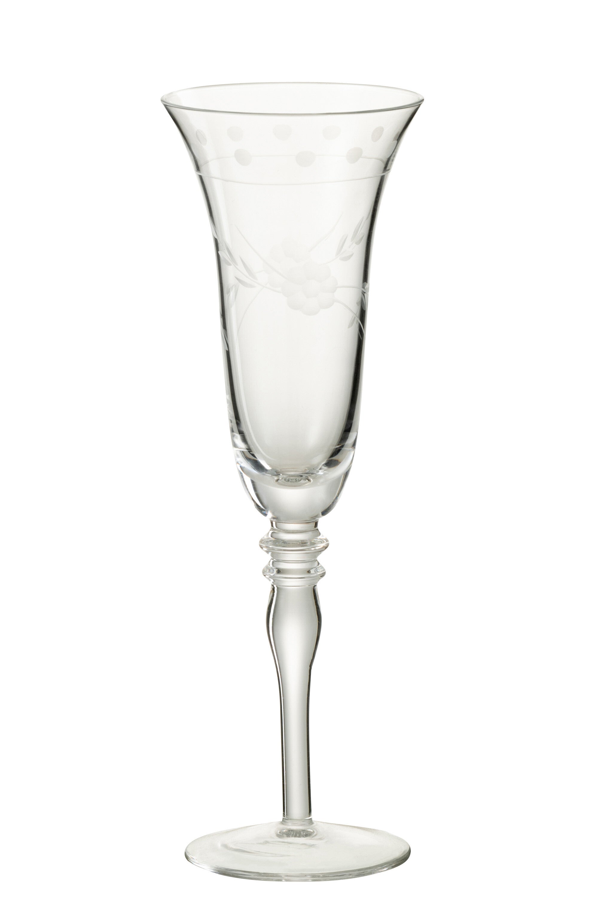 J-Line glas champagne Gegraveerd - glas - transparant - 4 stuks