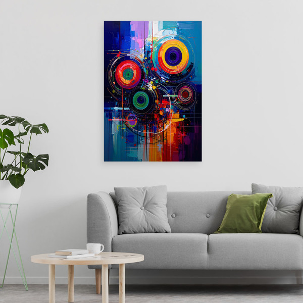Obraz na płótnie do salonu, Koła Abstrakcja Kolorowa 20x30