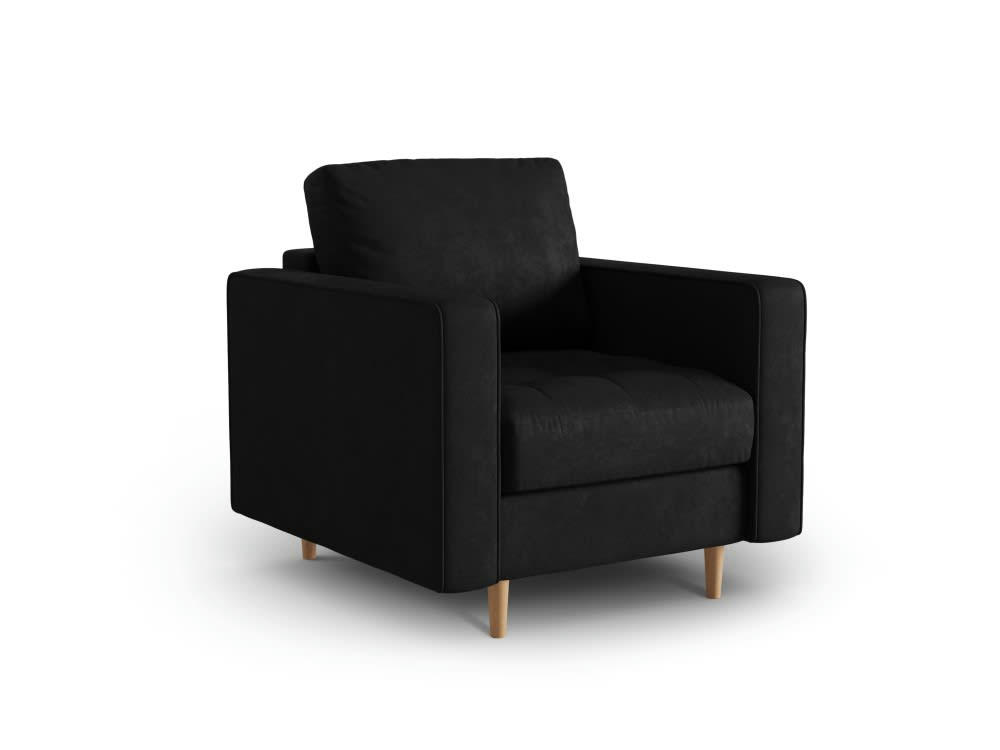 GOBI - Fauteuil en imitation cuir noir