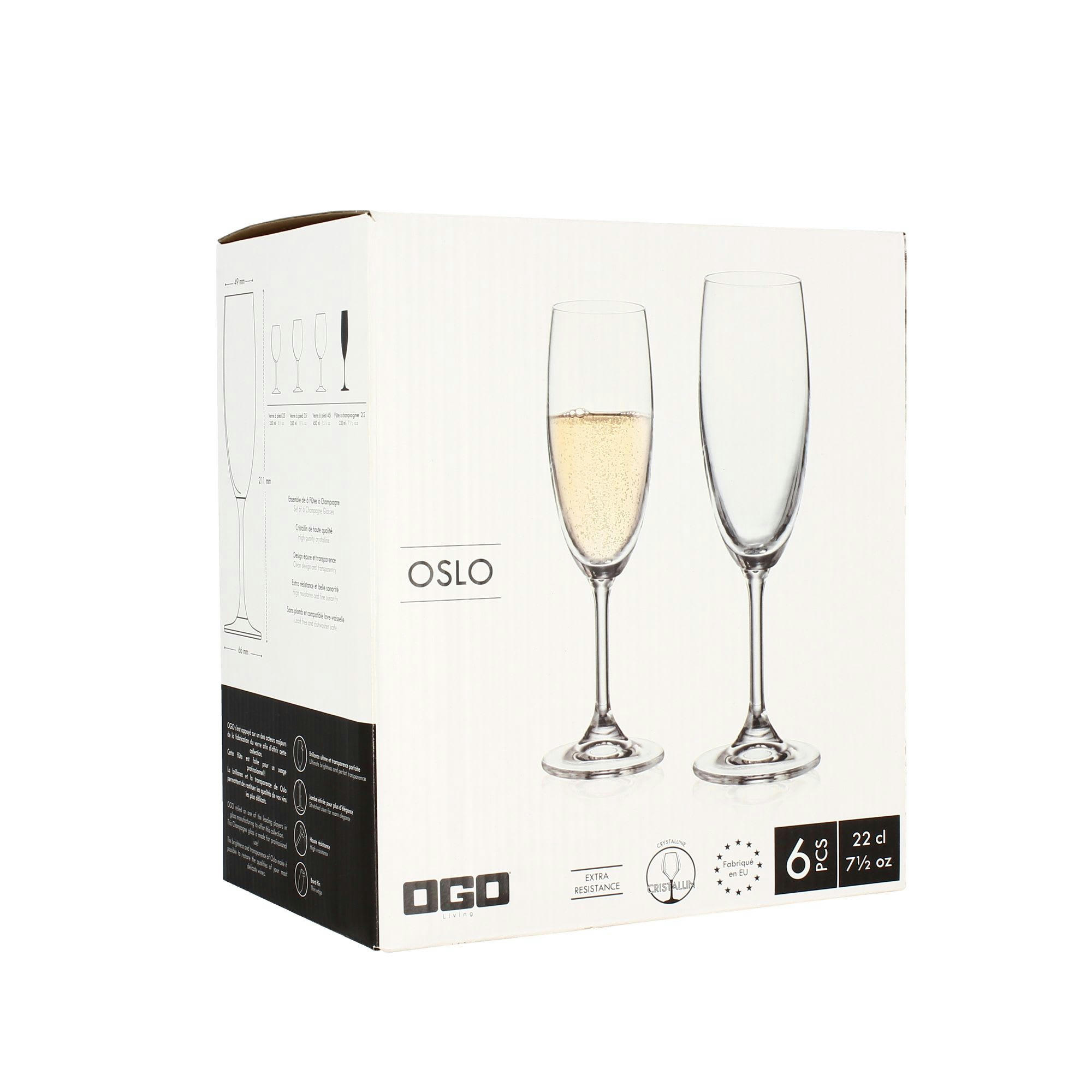VERRE OSLO - Boîte de 6 flûtes 20cl