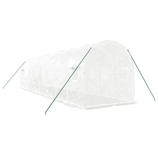 NNEVL Greenhouse with Steel Frame White 16 m&sup2; 8x2x2 m