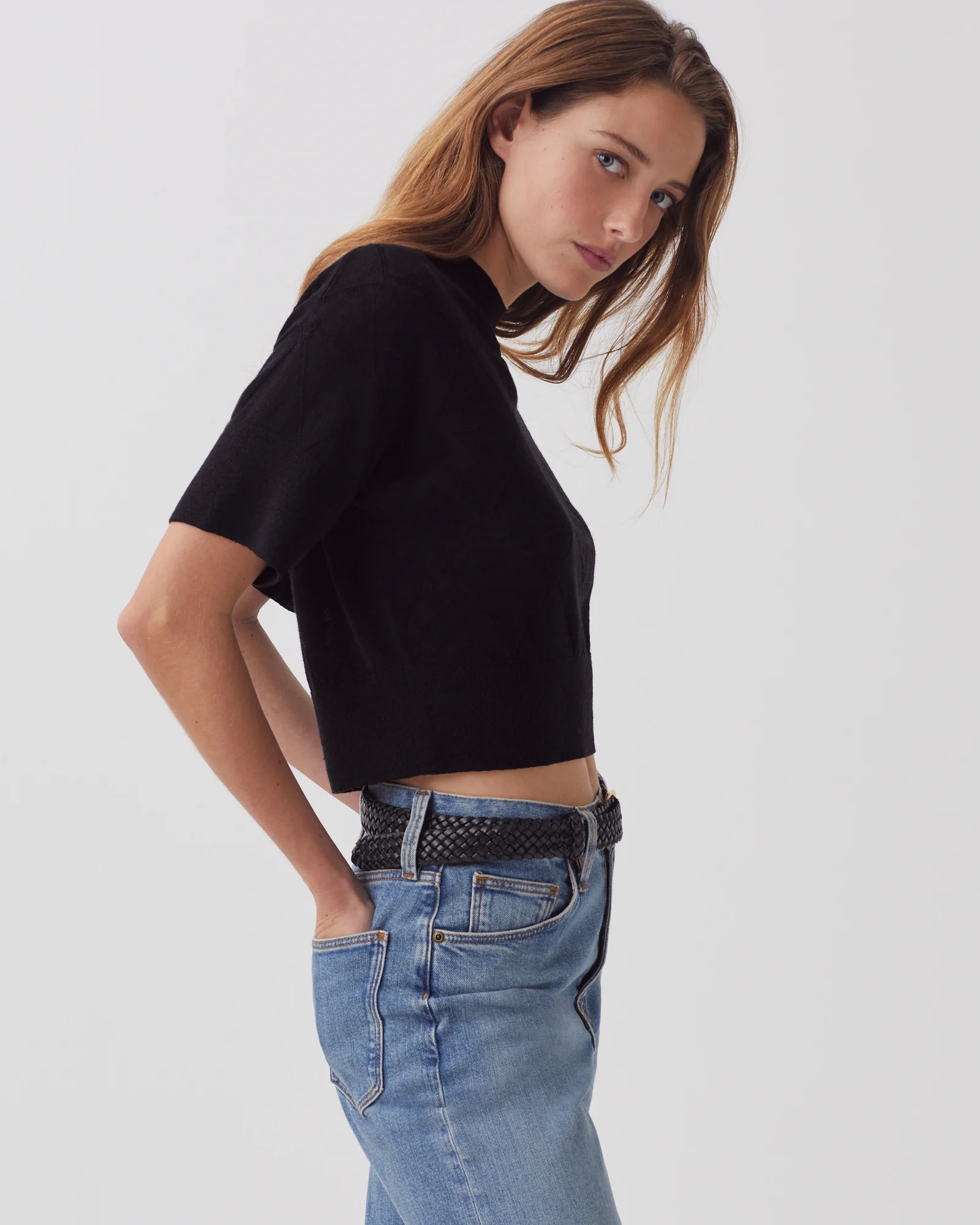 Pull court à manches courtes