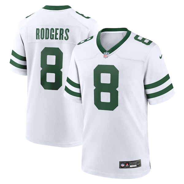 Aaron Rodgers New York Jets Nike Youth Game Jersey - White/Black/Green
