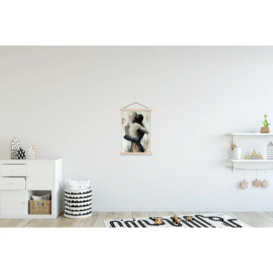 MuchoWow - Schoolplaat/ wandhanger - Abstract - Liefde - Zwart wit - M