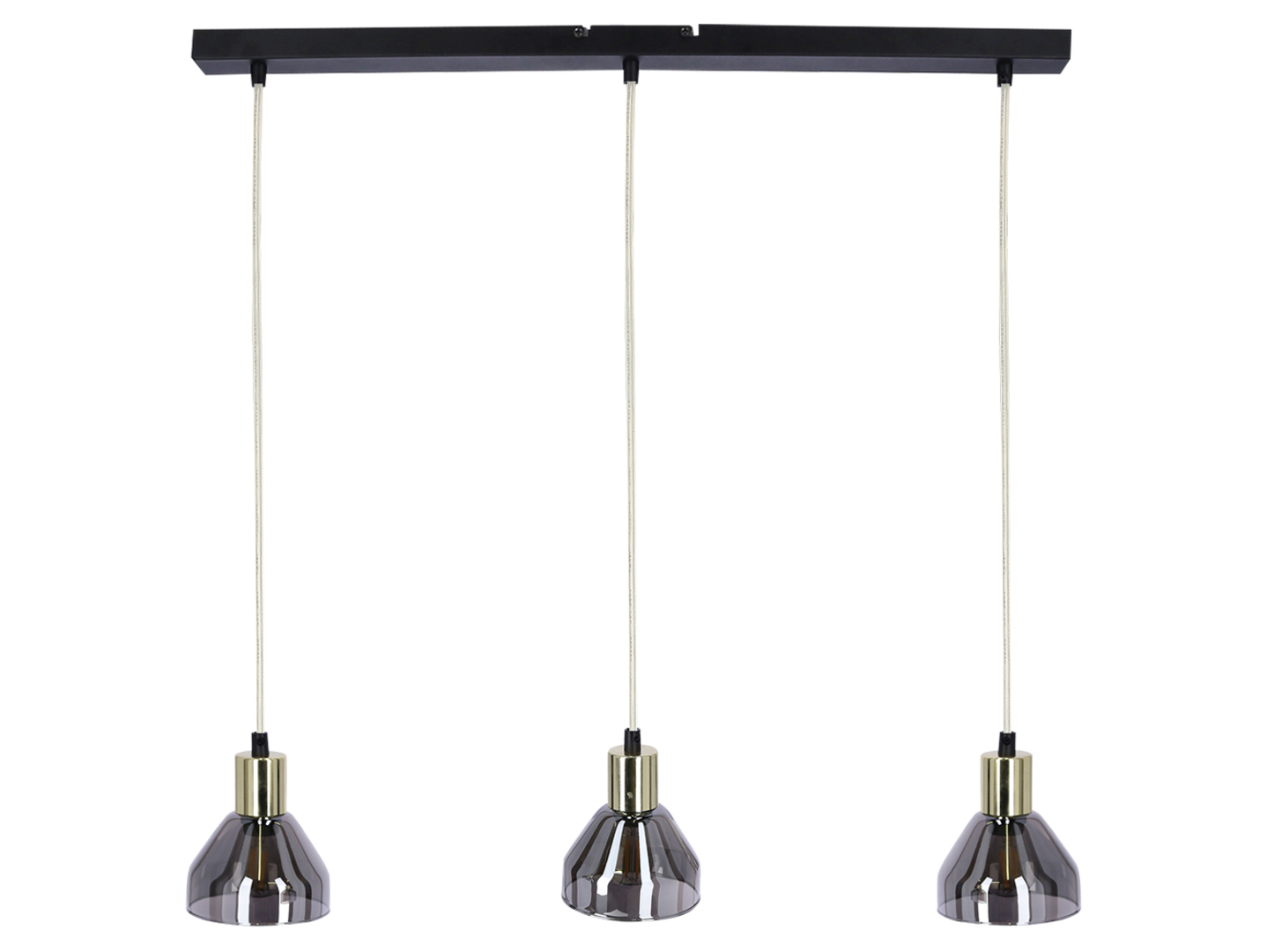 Lampa wisząca Gregory 3-punktowa szklana szara