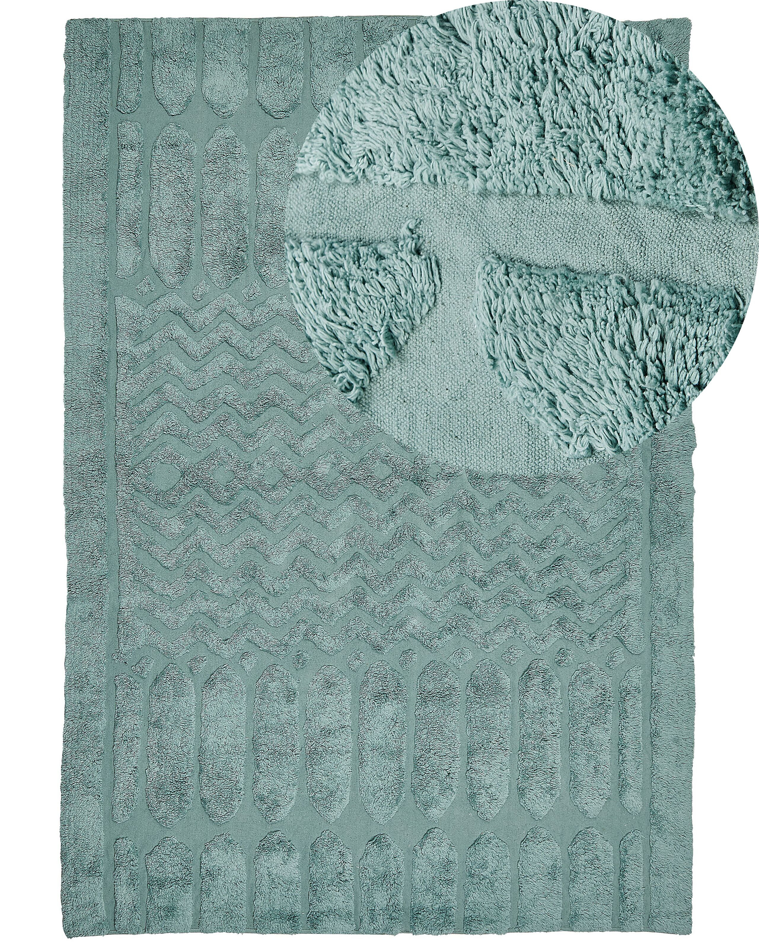 Dywan boho geometryczny wzór 160x230 cm miętowy