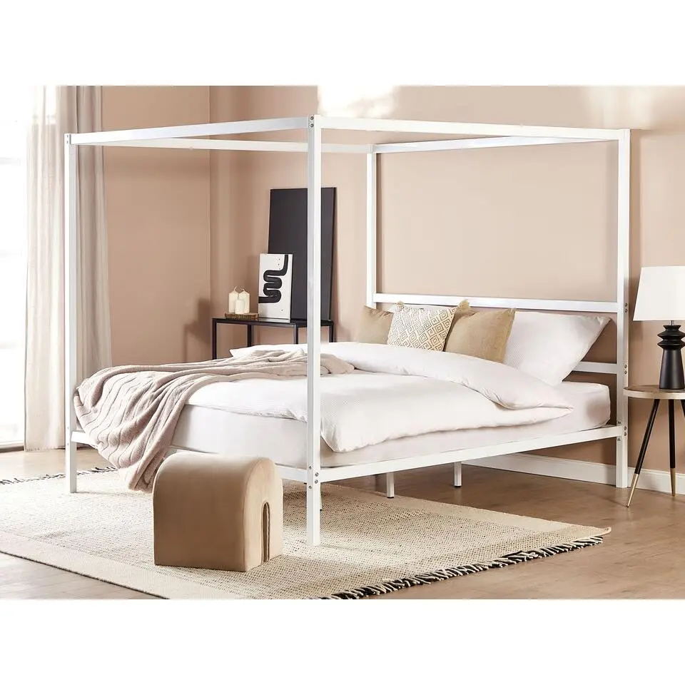 LESTARDS - Hemelbed - Wit - 180 x 200 cm - Staal