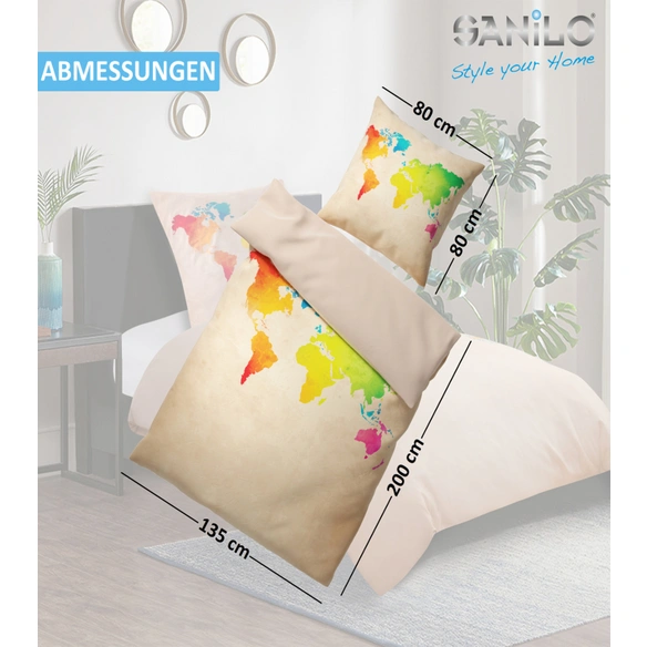 Bettwäsche, International Map 135 x 200 cm