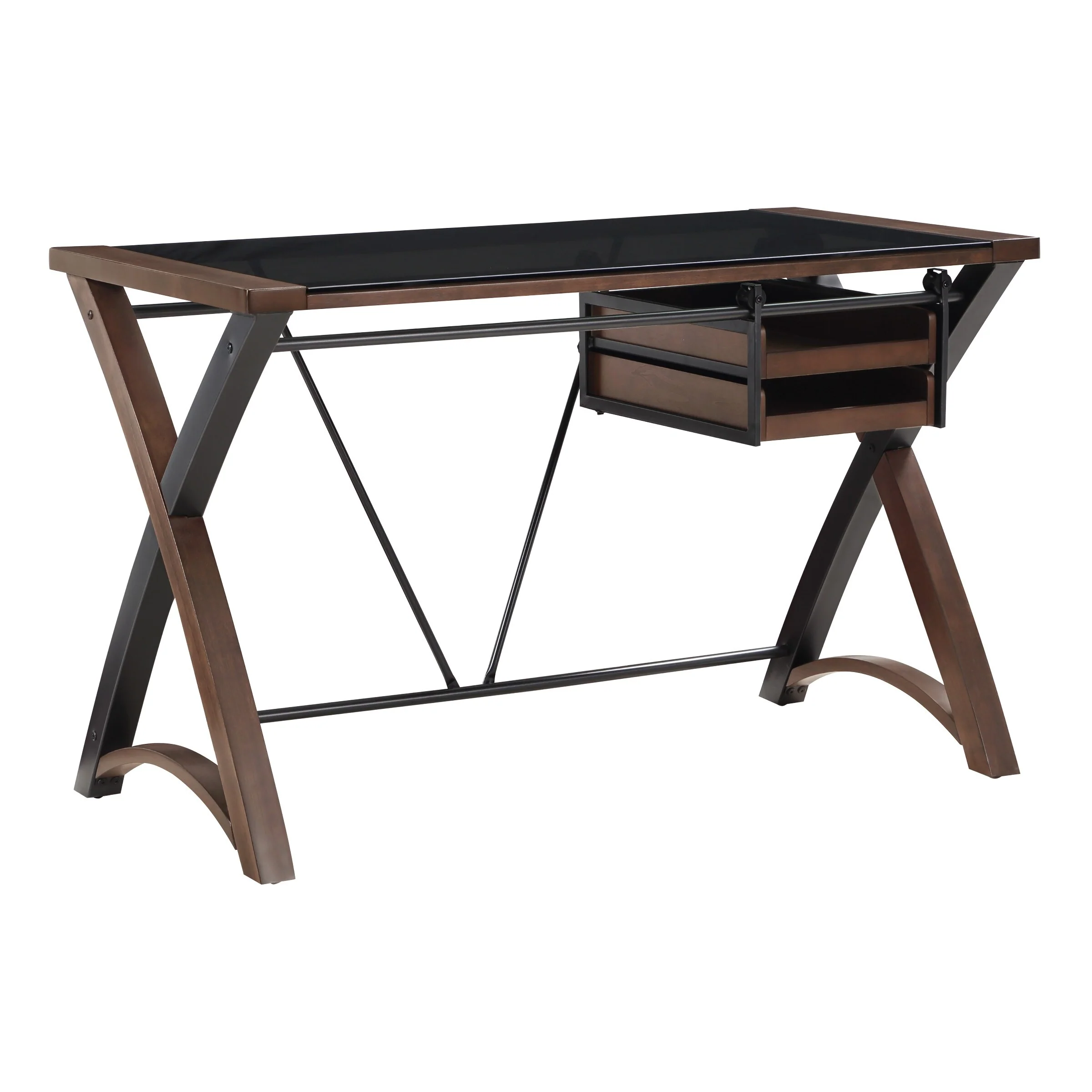 48 Glass-Top Desk with Storage