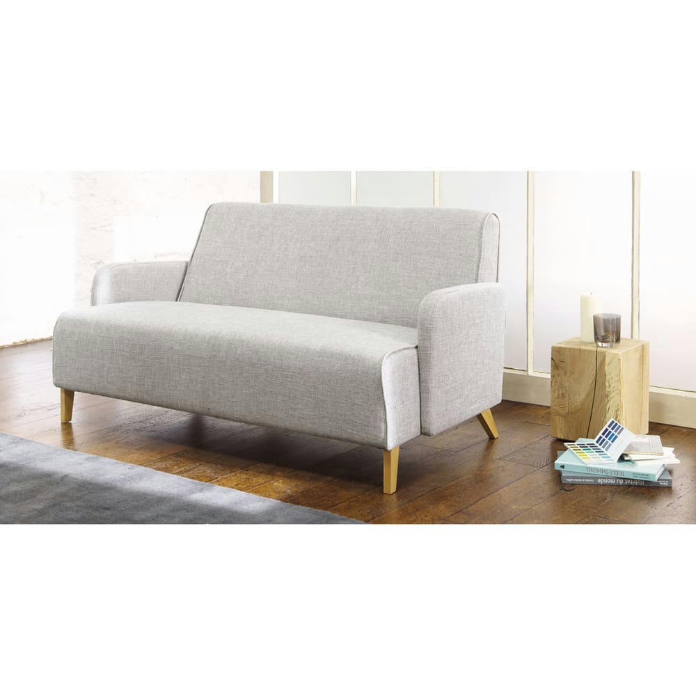 Adam - Canapé 2 places gris clair