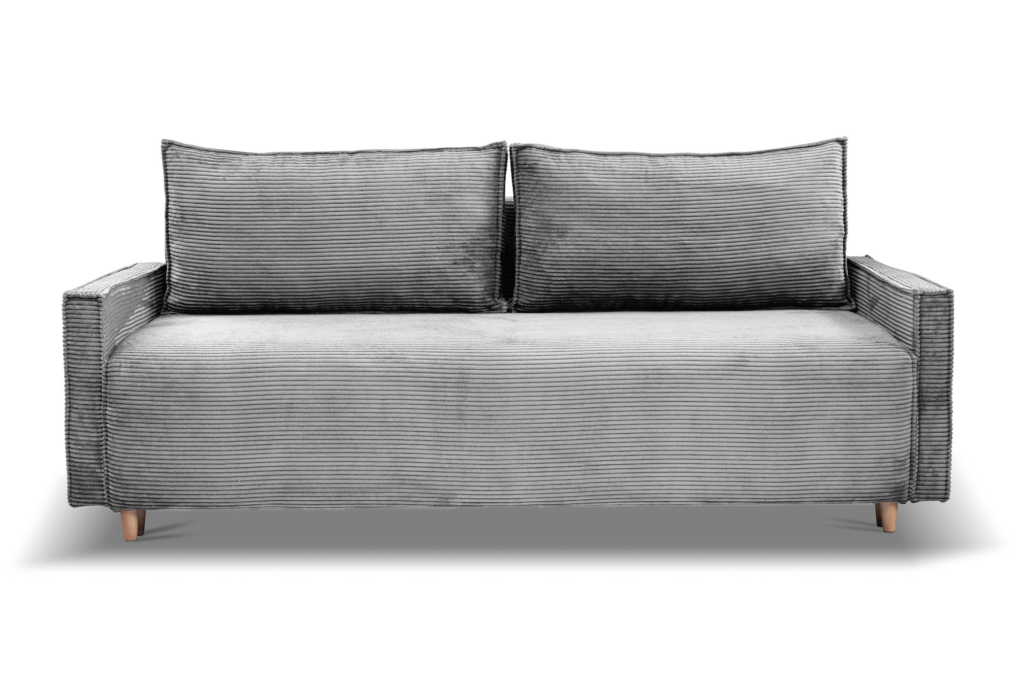 Kanapa z funkcją spania sofa z rozkładana sofa z bokami Poso -jasnoszara