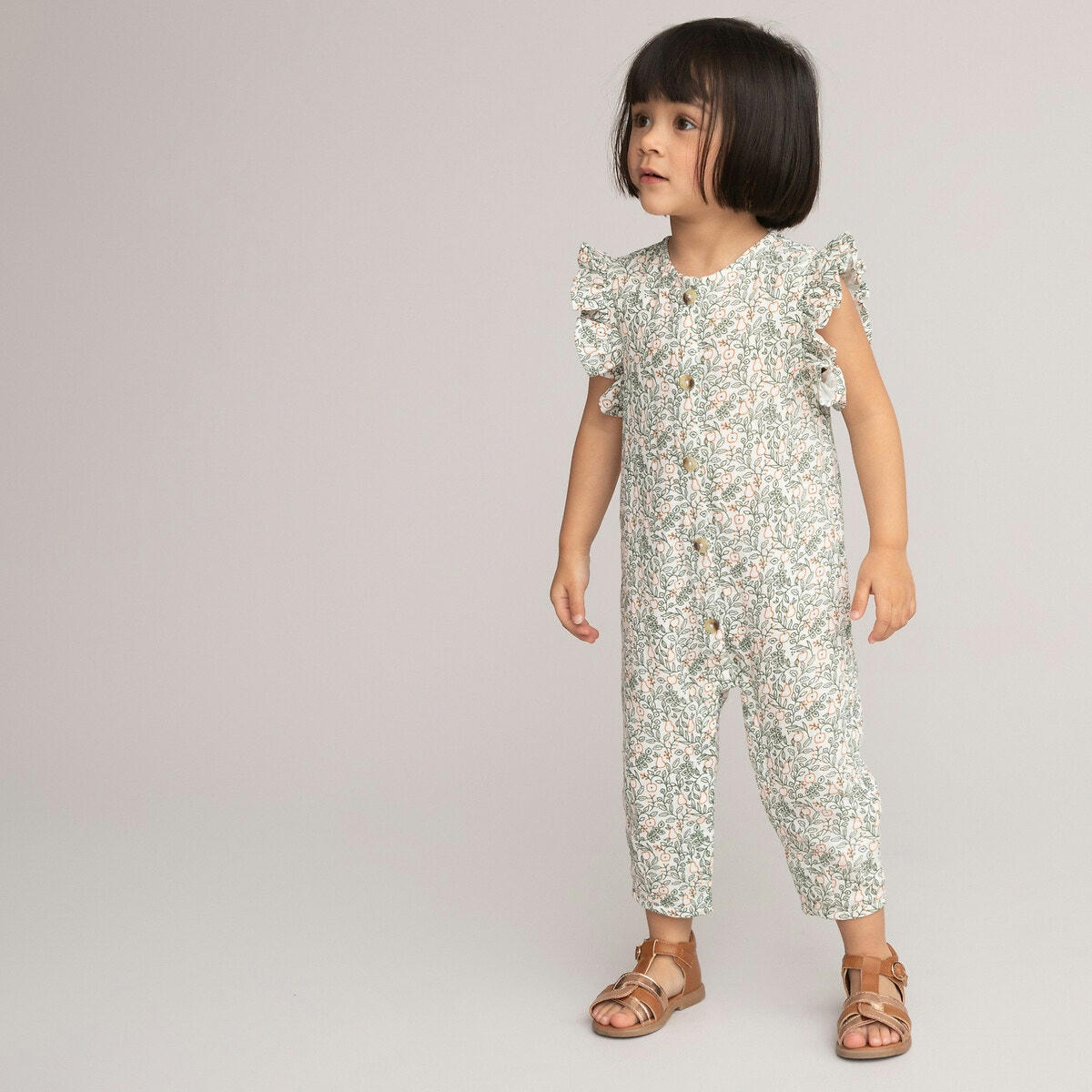 Combinaison en gaze de coton, imprimé floral