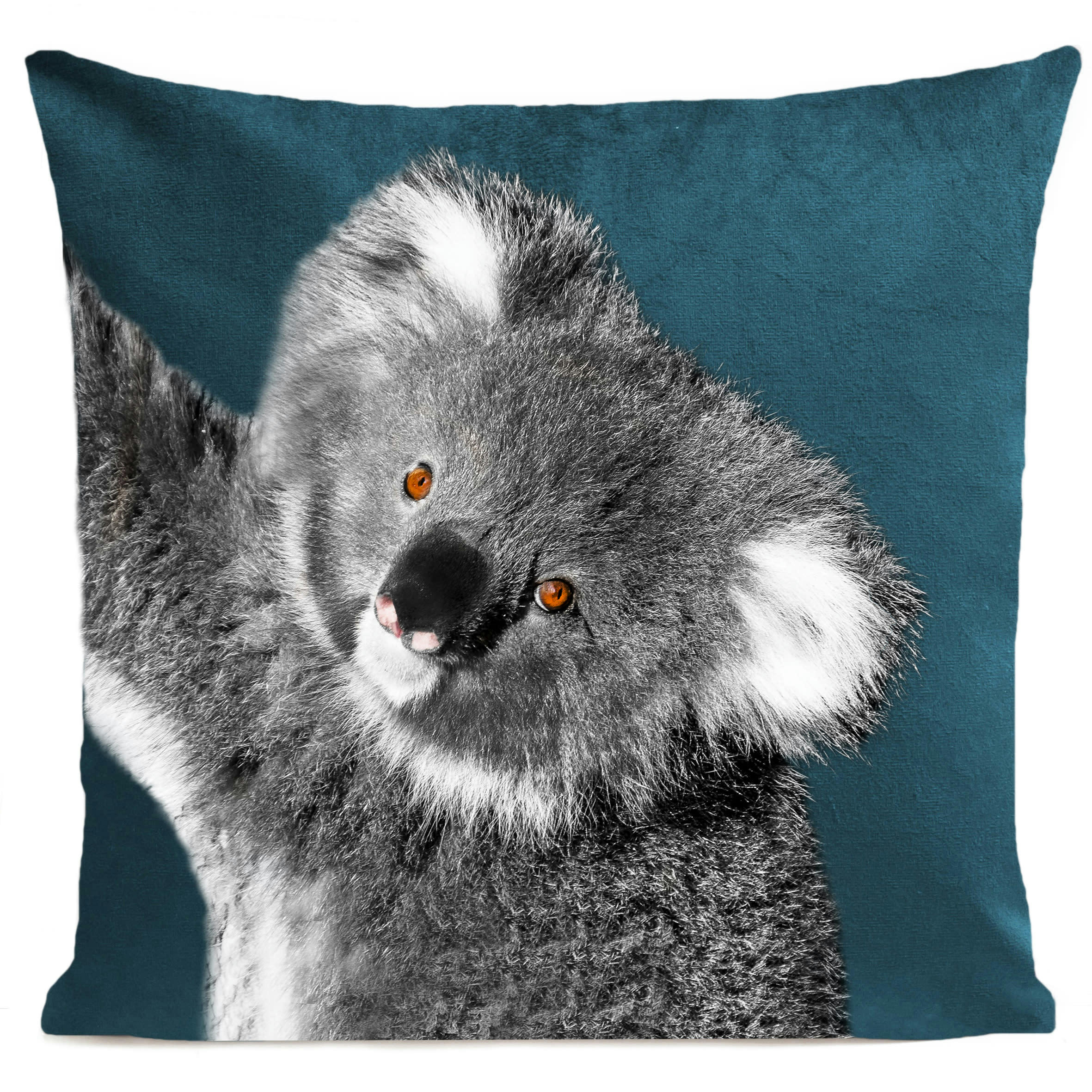 - Coussin animal koala suédine vert 40x40cm