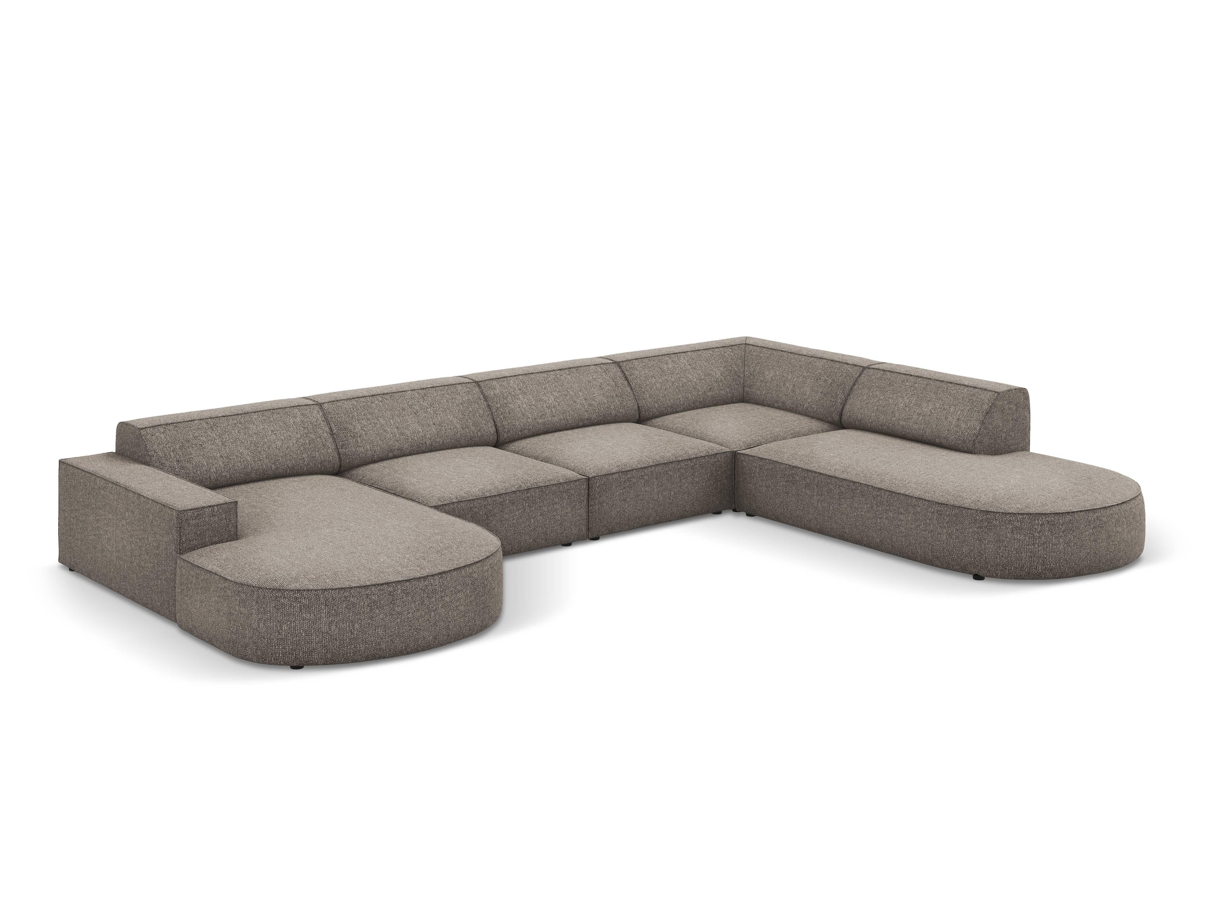 7-zitshoekbank Jodie rechts chenille afgerond
