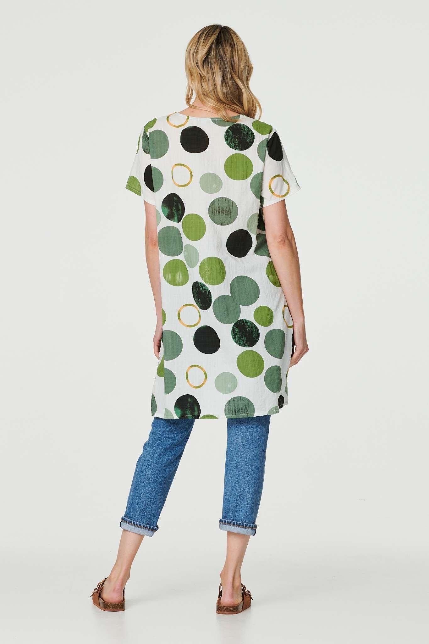 Izabel London Polka Dot Relaxed Tunic Dress