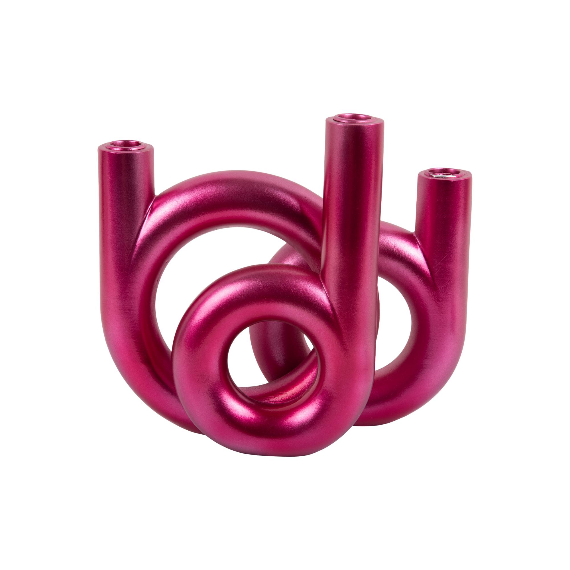 Present Time kandelaar Rings Medium - roze - 18x12x20cm