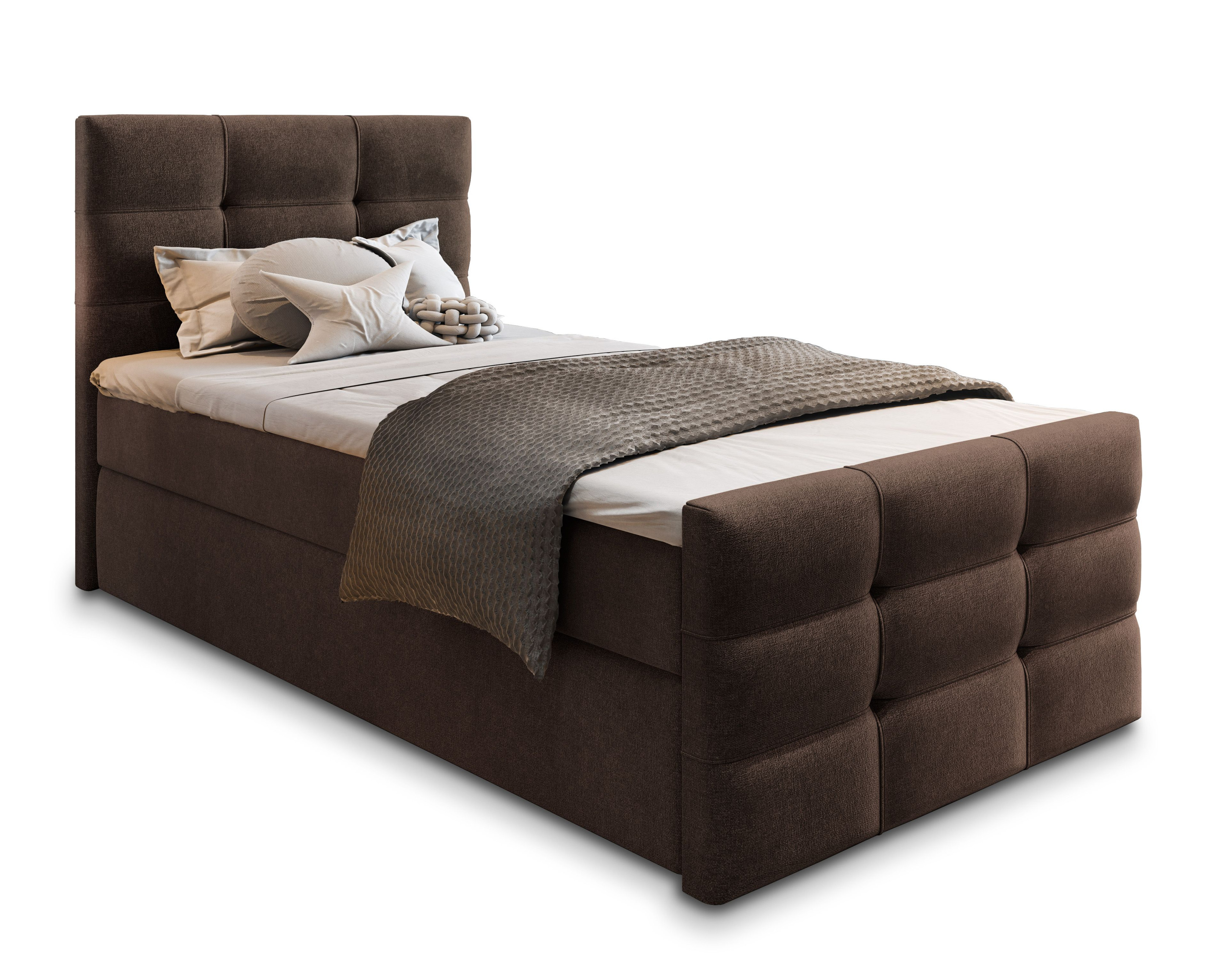 Łóżko kontynentalne AMON 90 z topperem 90x200 cm