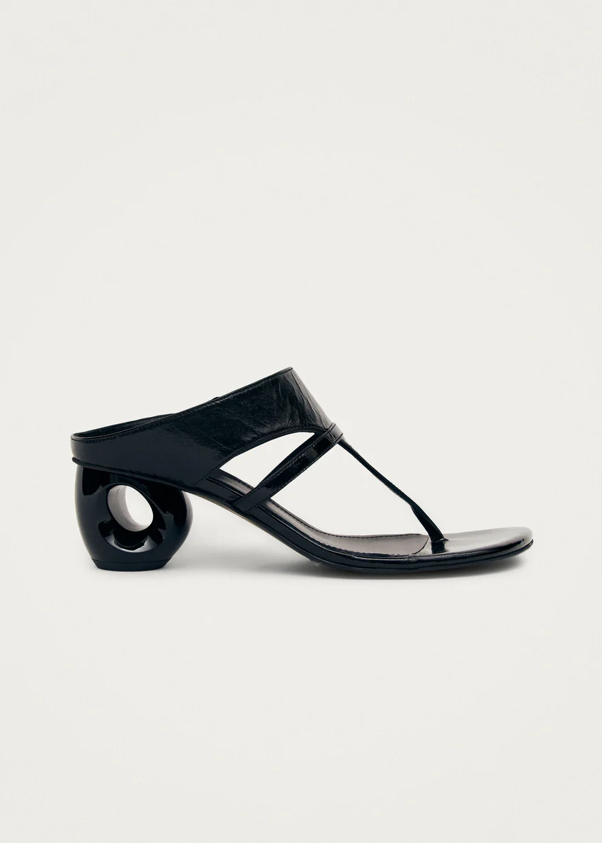 Dystaria Onix Black Leather Sandals