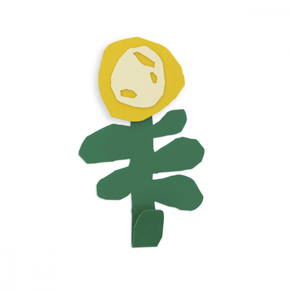 LILI - Patère fleur jaune 23.5 x 14.3cm