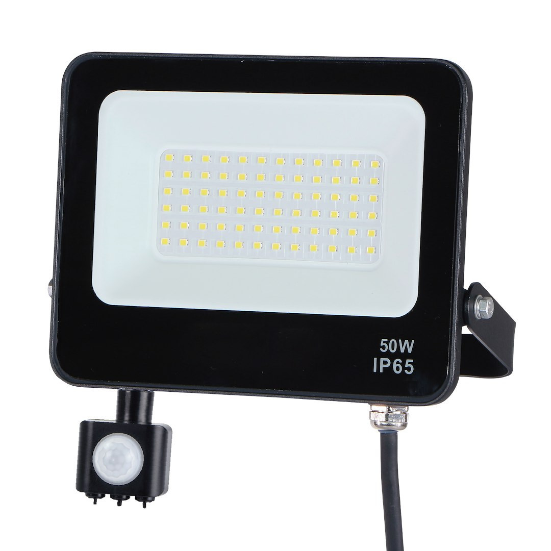 Naświetlacz EKN z czujnikiem czarny LED 50W 4800lm 4000K IP65 Eko-Light