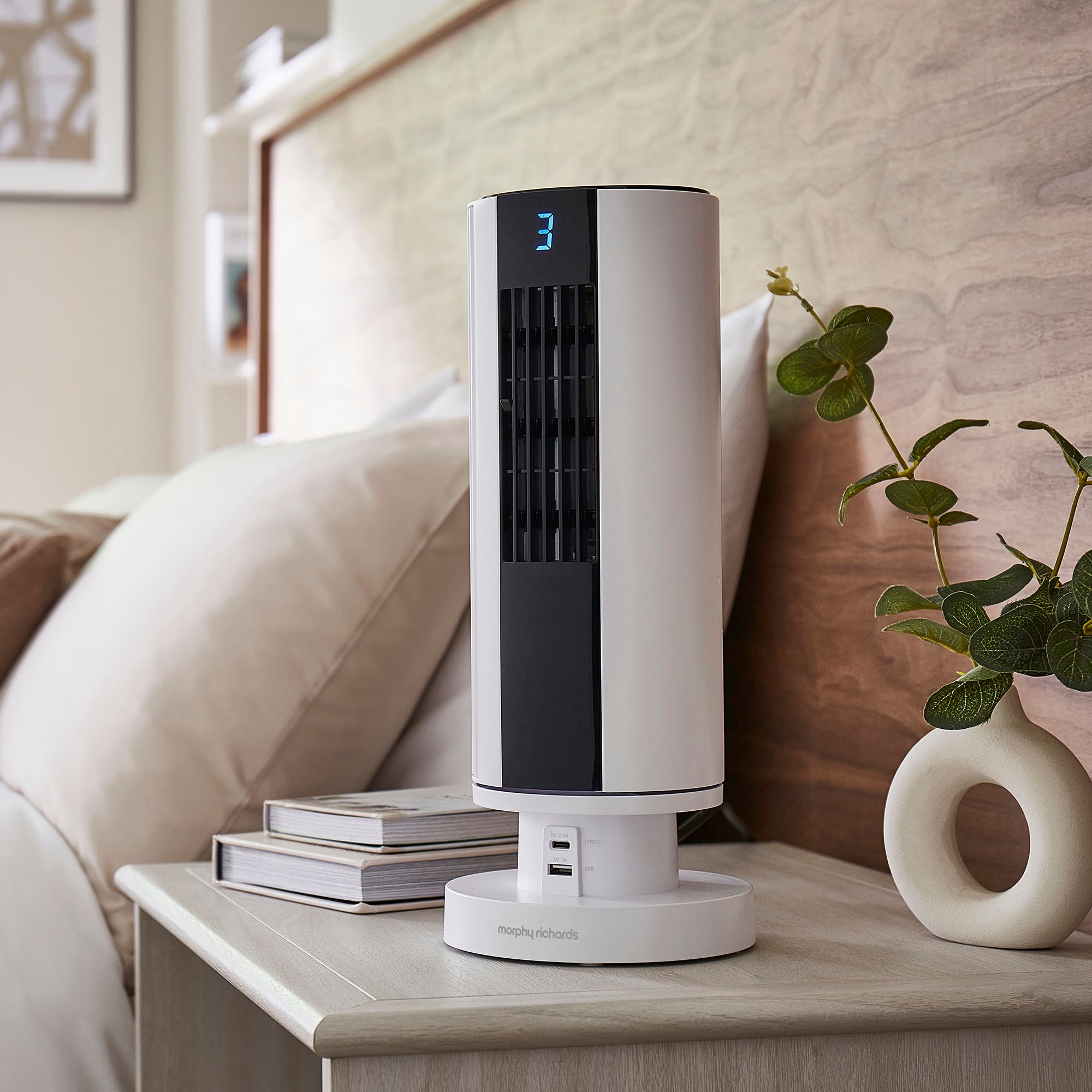 Morphy Richards Air Flex 14" Tower Fan with Built-In Device Charger