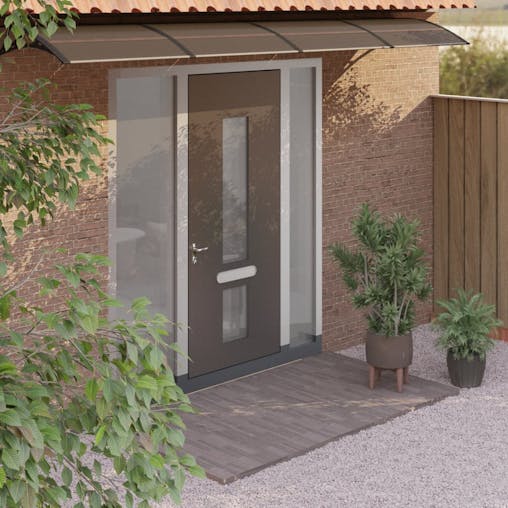 NNEVL Door Canopy Black 350x100 cm Polycarbonate